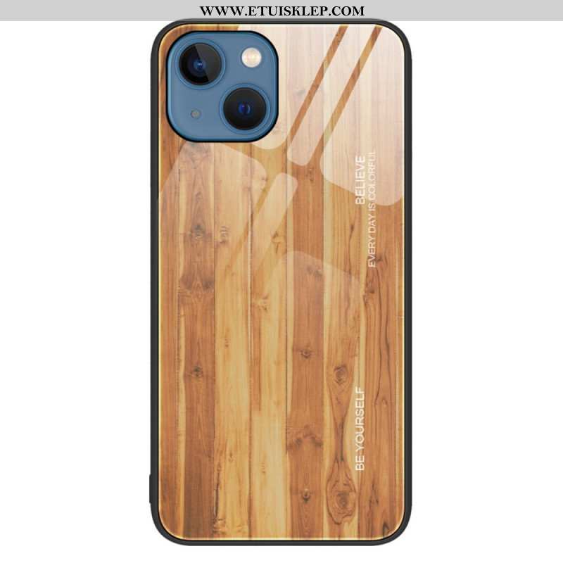 Etui do iPhone 14 Szkło Hartowane W Stylu Drewna